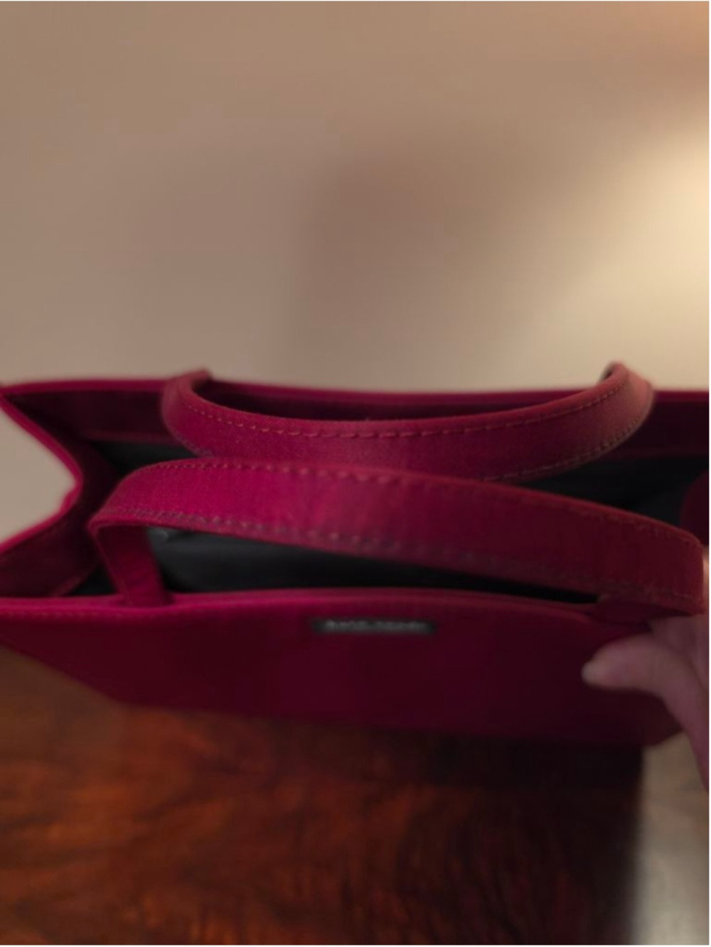 Kate Spade Sam Classic Nylon Top Handle Tote Deep Red Vintage 90s - Picture 9 of 9